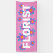 FLORIST Colorful Flowers Pink Banner (Verticaal)