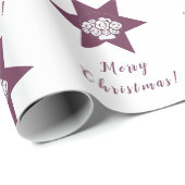 Florist Custom Logo Merry Kerstmis Paars & White Cadeaupapier (Rol Hoek)