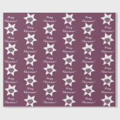 Florist Custom Logo Merry KerstWhite en Paars Cadeaupapier (Vlak)