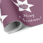 Florist Custom Logo Merry KerstWhite en Paars Cadeaupapier (Rol Hoek)