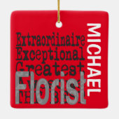 Florist Extraordinaire CUSTOM Keramisch Ornament (Achterkant)