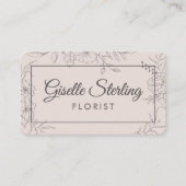 Florist Floral Blush Pink Floral Visitekaartje (Voorkant)