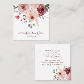 Florist Floral Botanical Square Visitekaartje (Voorkant / Achterkant)
