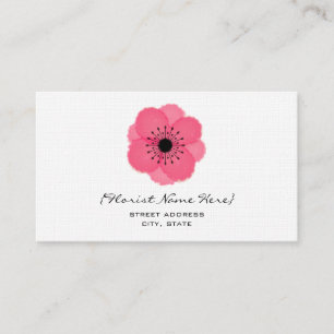 Florist/Floral Designer Visitekaartje - Anemone