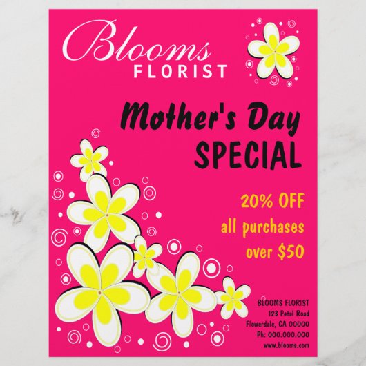 Florist Floral Flower Frangipani Flyer Flyers (Voorkant)