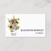 Florist Flower Floral Daisy Sunflower Visitekaartje (Voorkant)
