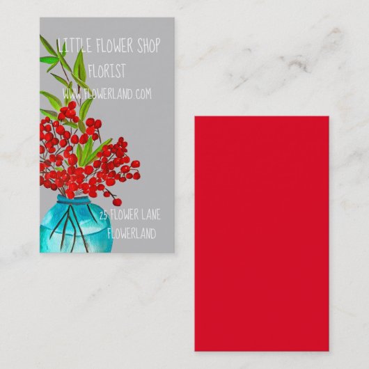 Florist Flower Shop modern, eenvoudig bedrijf Visitekaartje (Voorkant / Achterkant)