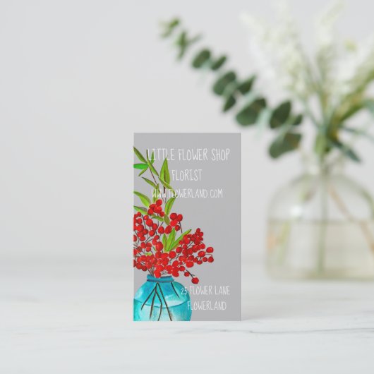 Florist Flower Shop modern, eenvoudig bedrijf Visitekaartje (Staand voorkant)