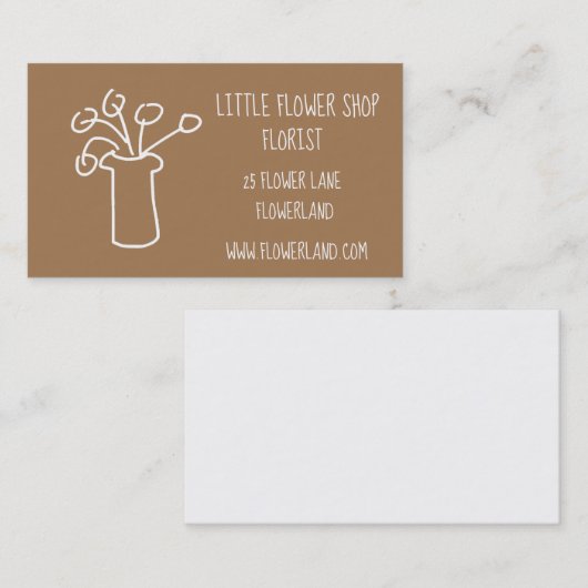 Florist Flower Shop modern, eenvoudig bedrijf Visitekaartje (Voorkant / Achterkant)