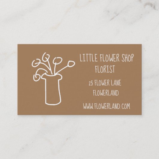 Florist Flower Shop modern, eenvoudig bedrijf Visitekaartje (Voorkant)