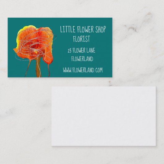 Florist Flower Shop modern, eenvoudig bedrijf Visitekaartje (Voorkant / Achterkant)