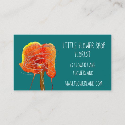 Florist Flower Shop modern, eenvoudig bedrijf Visitekaartje (Voorkant)