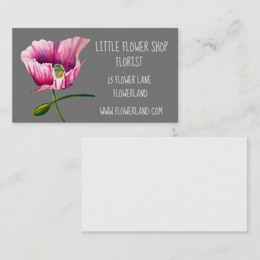 Florist Flower Shop modern, eenvoudig zakendoen Visitekaartje (Voorkant / Achterkant)