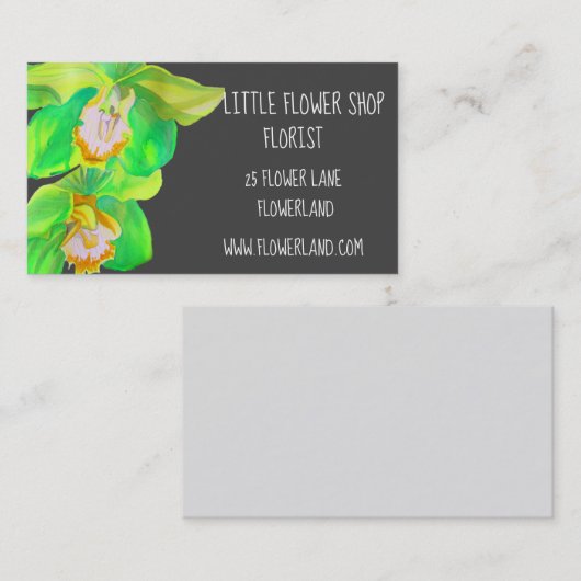 Florist Flower Shop modern orchidee art business Visitekaartje (Voorkant / Achterkant)