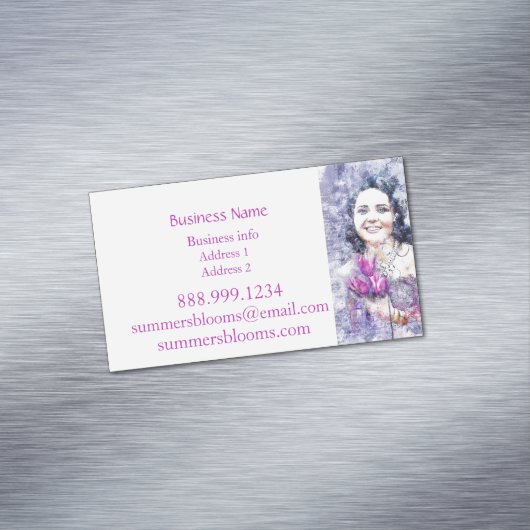 Florist Flower Vendor Farmer's Market Magnetisch Visitekaartje (Voorbeeld)