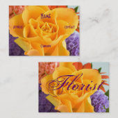 Florist - Gele Rose Visitekaartje (Voorkant / Achterkant)