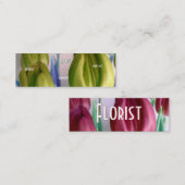 Florist - Green Rosey Tulips Mini Visitekaartje (Voorkant / Achterkant)