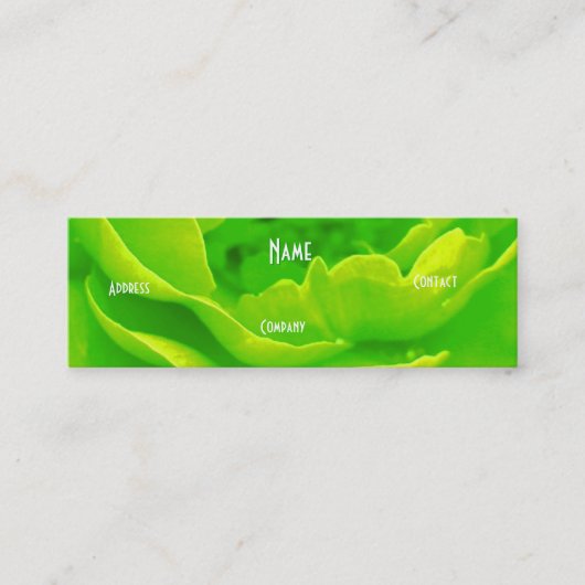 Florist - Groene Roze Roze Mini Visitekaartje (Voorkant)