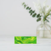 Florist - Groene Roze Roze Mini Visitekaartje (Staand voorkant)