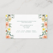 Florist, heldere Waterverf bloemen Visitekaartje (Achterkant)