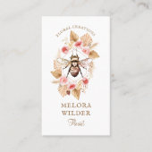 Florist Honey Bee Blush Pink and Floral Visitekaartje (Voorkant)
