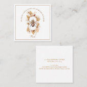 Florist Honey Bee Blush Pink Boho Floral Square Bu Vierkante Visitekaartje (Voorkant / Achterkant)