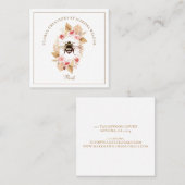 Florist Honey Bee Blush Pink Boho Floral Vierkante Visitekaartje (Voorkant / Achterkant)