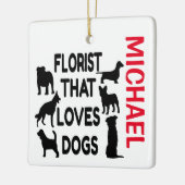 Florist houdt van Dogs CUSTOM Keramisch Ornament (Links)