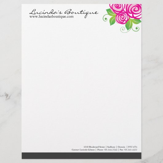 Florist Letterhead Custom Briefhoofd (Voorkant)