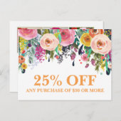 Florist Mode Marketing Promoties Briefkaart (Voorkant / Achterkant)