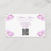 Florist-orchidee-bloemmonogram, QR-code Visitekaartje (Achterkant)