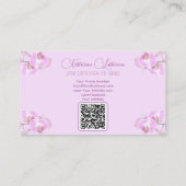 Florist-orchidee-bloemmonogram, QR-code Visitekaartje (Achterkant)