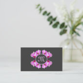 Florist-orchidee-bloemmonogram, QR-code Visitekaartje (Staand voorkant)