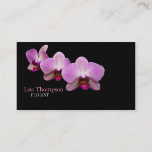 Florist Paarse Orchids Flower Studio Salon Card Visitekaartje
