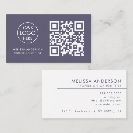 Florist Professional QR Code Logo Moderne Zaken Visitekaartje (Voorkant / Achterkant)