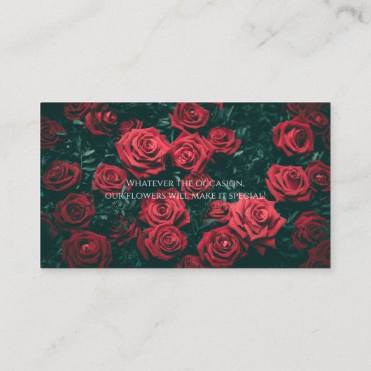 Florist Red Rose Visitekaartje (Achterkant)