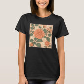 Florist Roses Pattern Illustration Flowers Leaf Wo T-shirt (Voorkant)