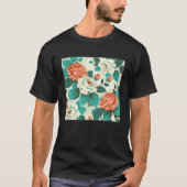 Florist Roses Pattern Illustration Flowers Leaf Wo T-shirt (Voorkant)