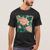 Florist Roses Pattern Illustration Flowers Leaf Wo T-shirt (Voorkant)