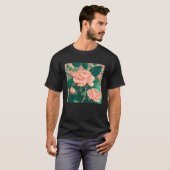 Florist Roses Pattern Illustration Flowers Leaf Wo T-shirt (Voorkant volledig)
