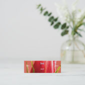 Florist - Roze blauw Roos Mini Visitekaartje (Staand voorkant)