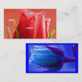 Florist - Roze blauw Roos Visitekaartje (Voorkant / Achterkant)