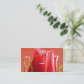 Florist - Roze blauw Roos Visitekaartje (Staand voorkant)