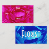 Florist - Roze blauw Roos Visitekaartje (Voorkant / Achterkant)