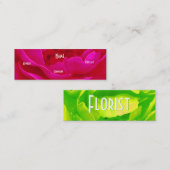 Florist - Roze groen Roos Mini Visitekaartje (Voorkant / Achterkant)
