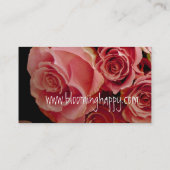 FLORIST - Roze Rose Bouquet - Sjabloon voor visite Visitekaartje (Achterkant)