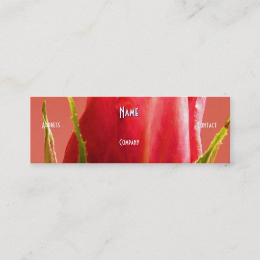 Florist - Roze Rose Mini Visitekaartje (Voorkant)