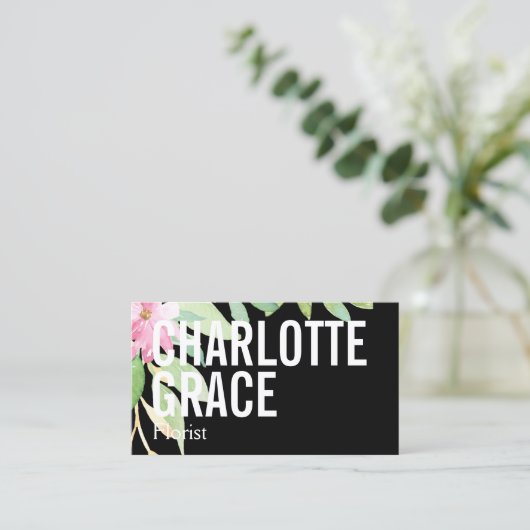 Florist roze ventilator Gepersonaliseerd Visitekaartje (Staand voorkant)