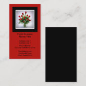 Florist | Rozen Bouquet Vertical Black Red Visitekaartje (Voorkant / Achterkant)