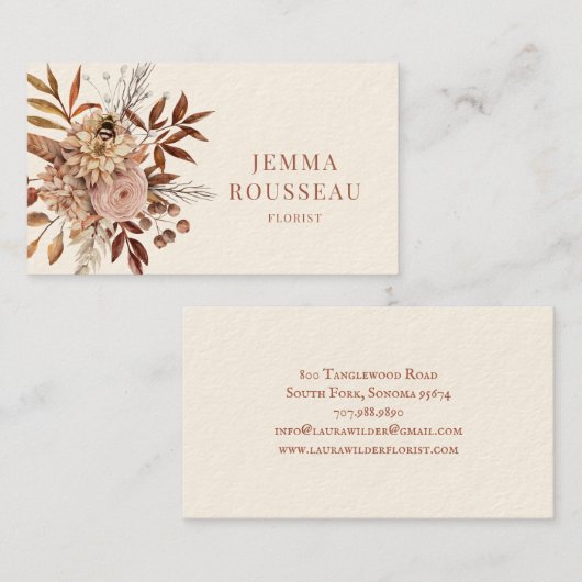 Florist Rustic Boho Floral Visitekaartje (Voorkant / Achterkant)